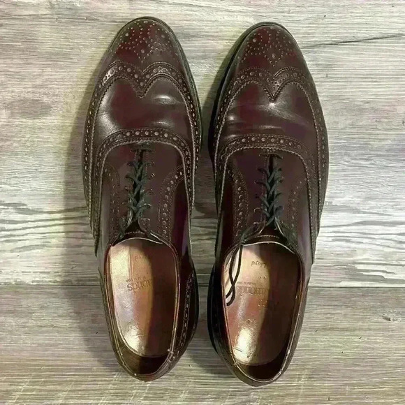 Allen Edmonds Lloyd Wingtip Oxford Brogues Derby Shoes Size 9 - Picture 7 of 8